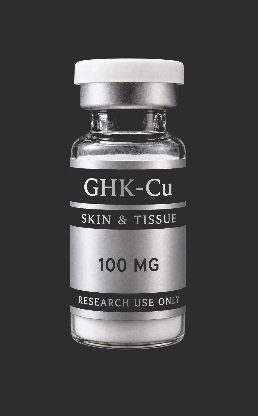 GHK-Cu research vial, front view