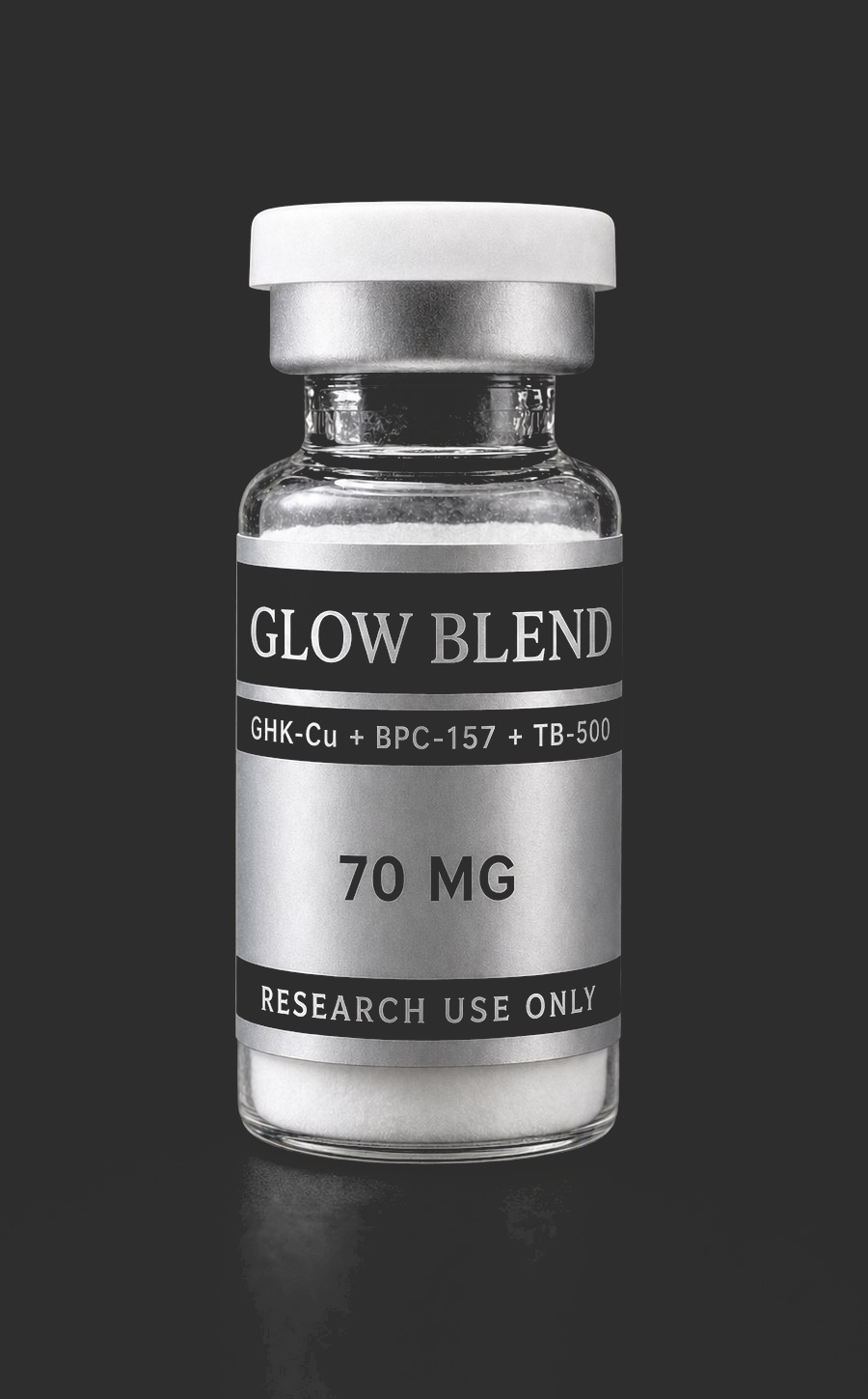 GLOW Blend research vial, front view