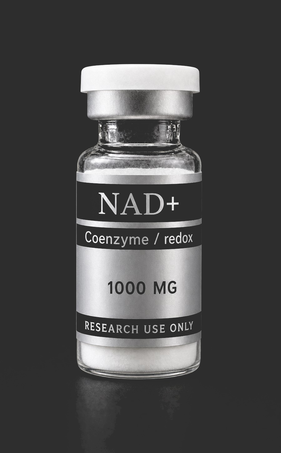 NAD+ research vial, front view